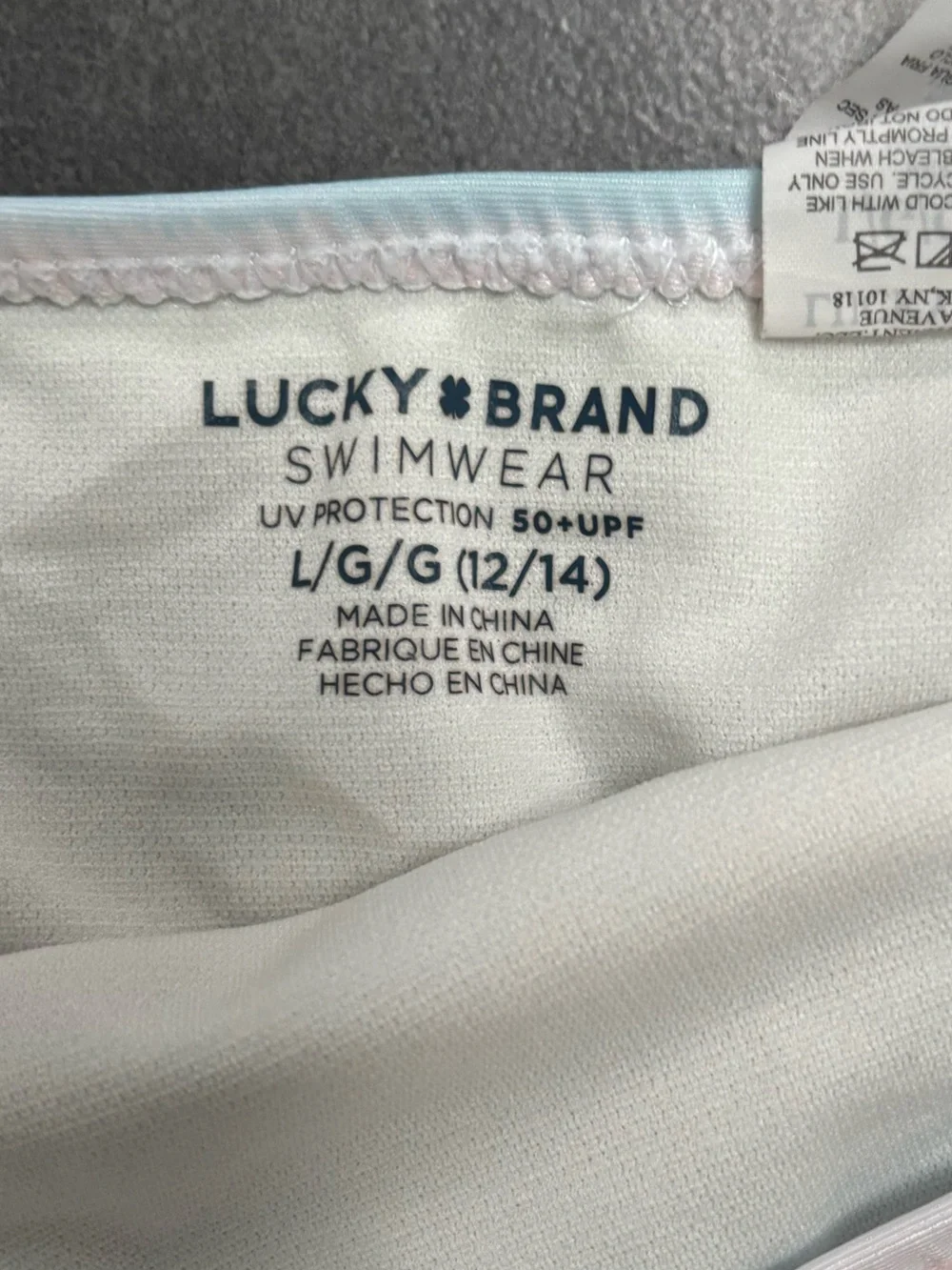 Lucky Brand Girls Two-Piece Pastel Stripe Swimsuit - Lavender, Mint, Coral